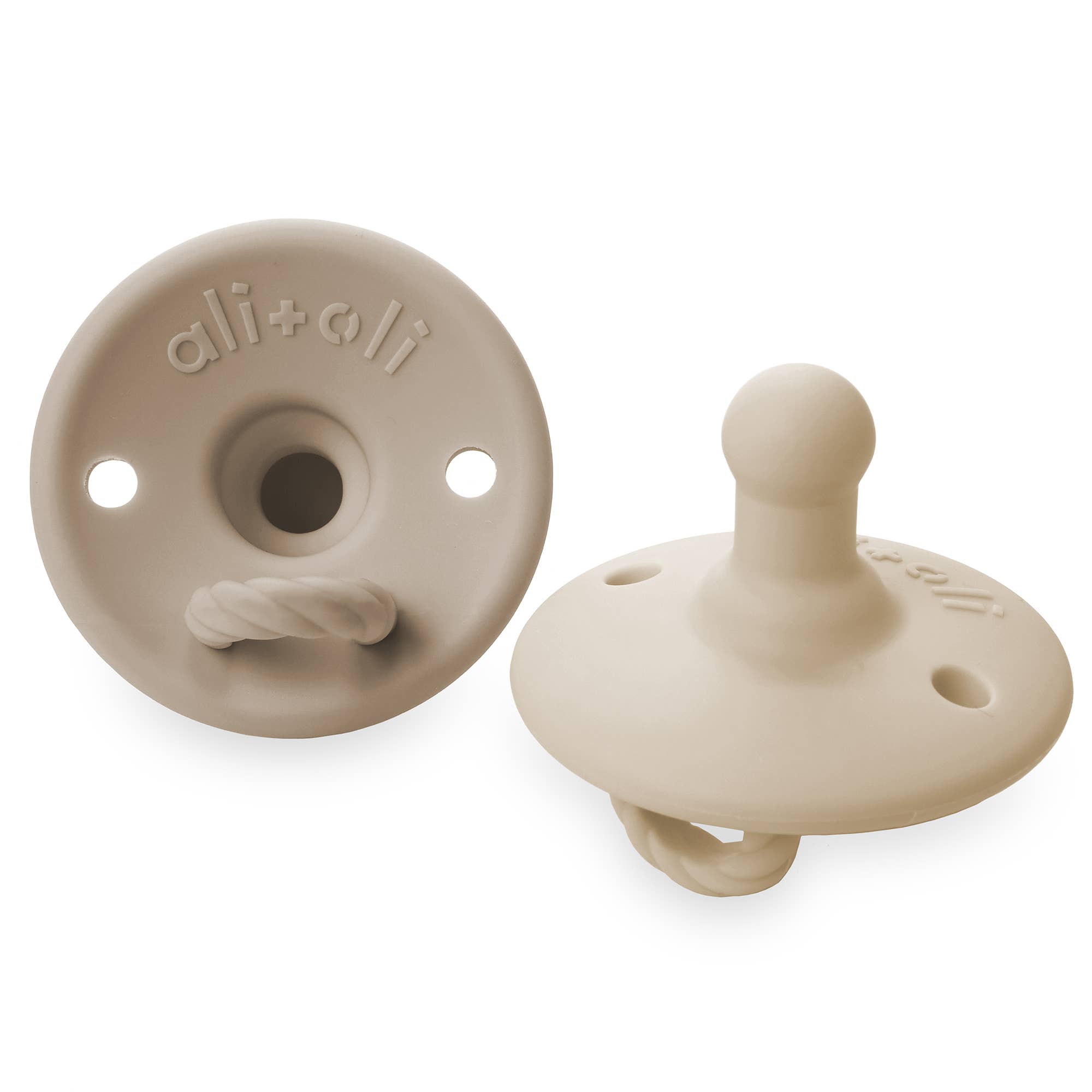 Ali+Oli - Pacifier Set Round (Oat & Coco)