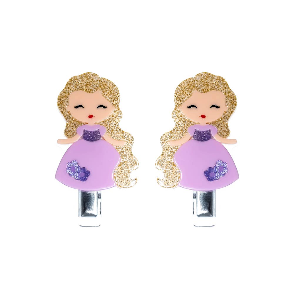 Cute Doll Purple Dress Alligator Clips