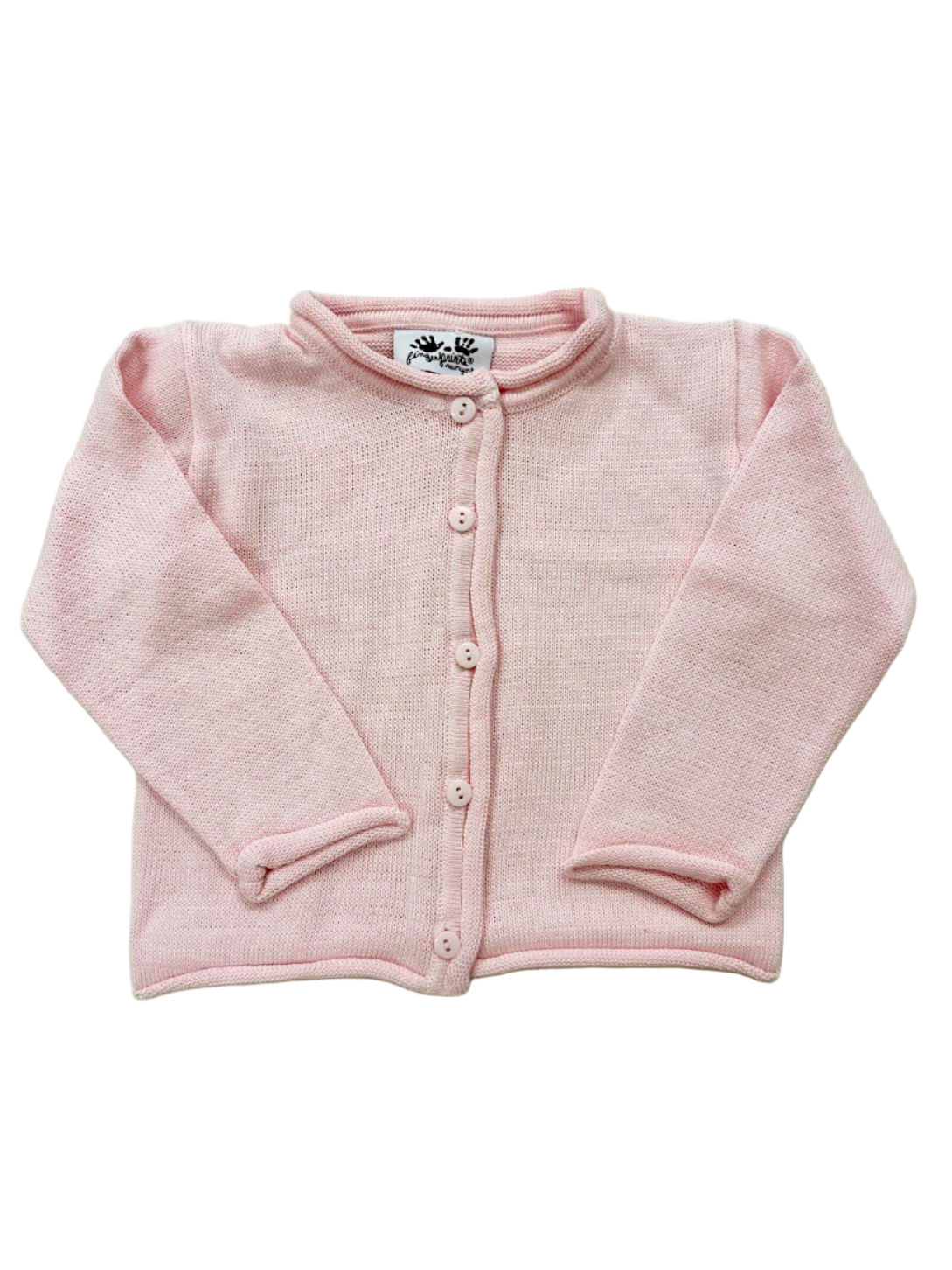 Rollneck Cardigan Sweater: Light Pink