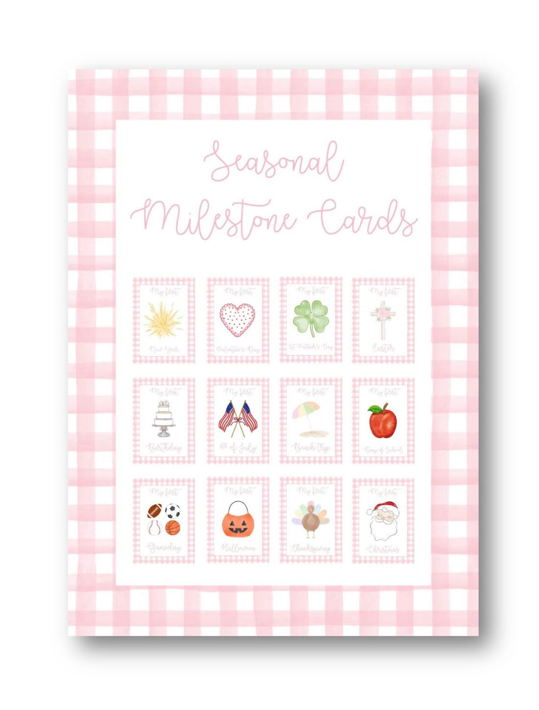 Seasonal Milestone Cards: Pink