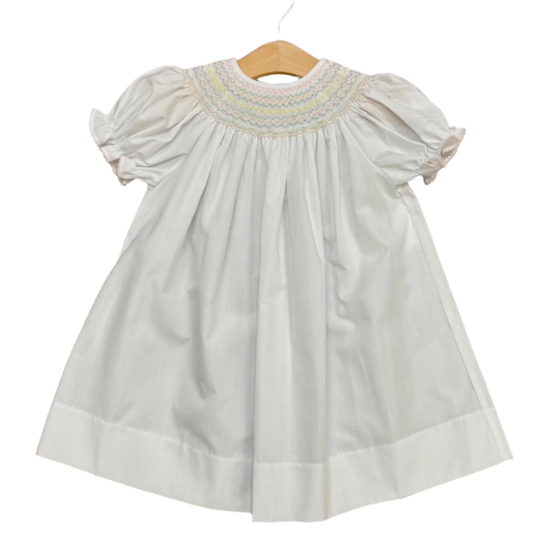 Classic White Smocked Bishop Dress