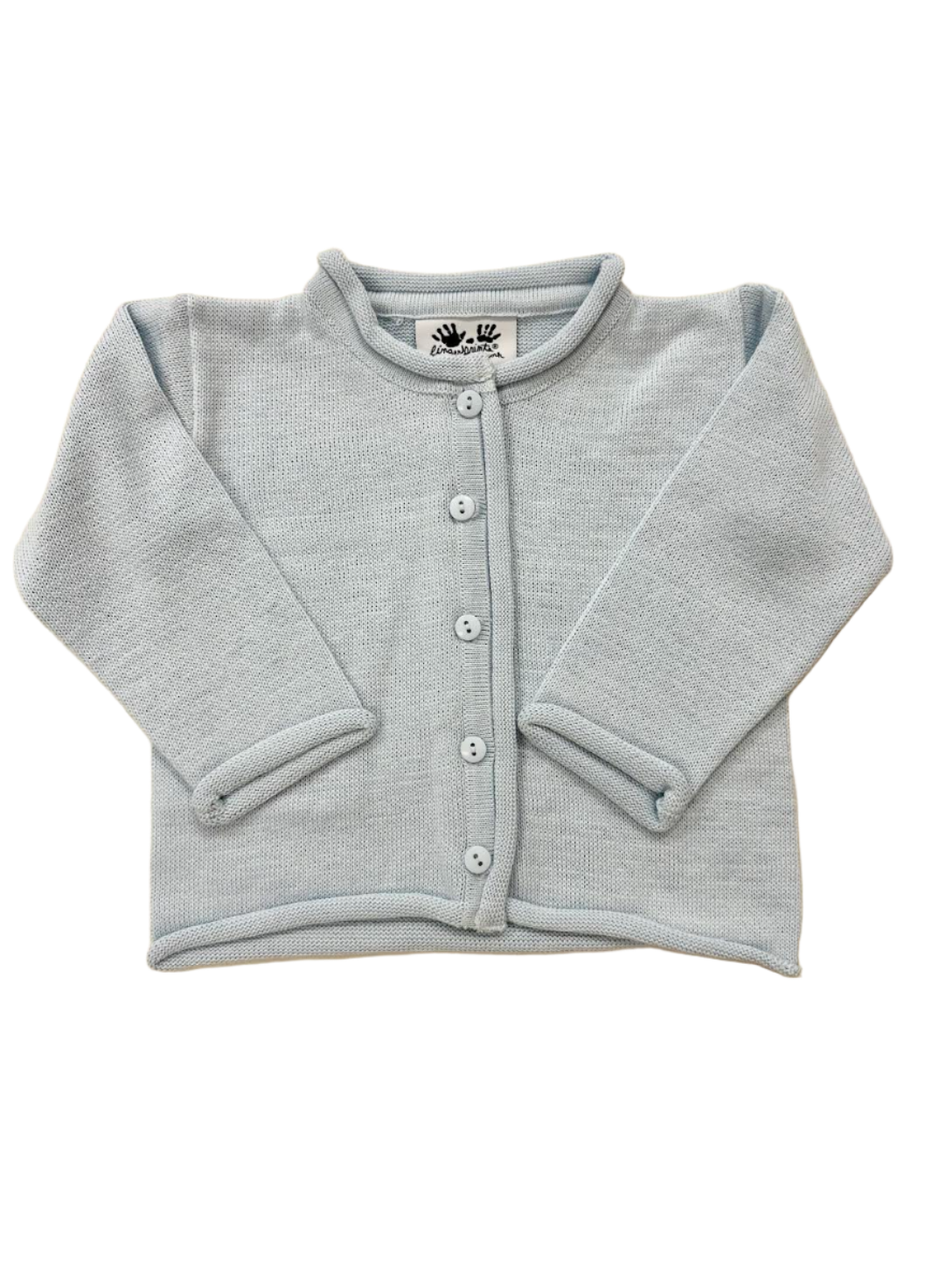 Rollneck Cardigan Sweater: Light Blue