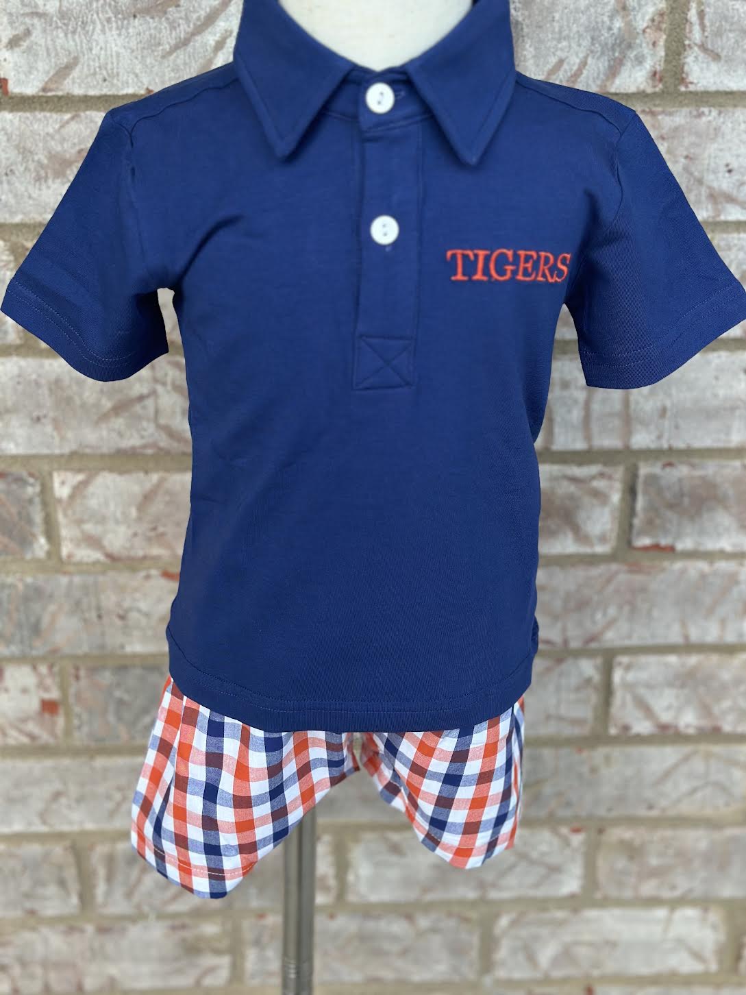 Orange &amp; Navy Tigers Short Set