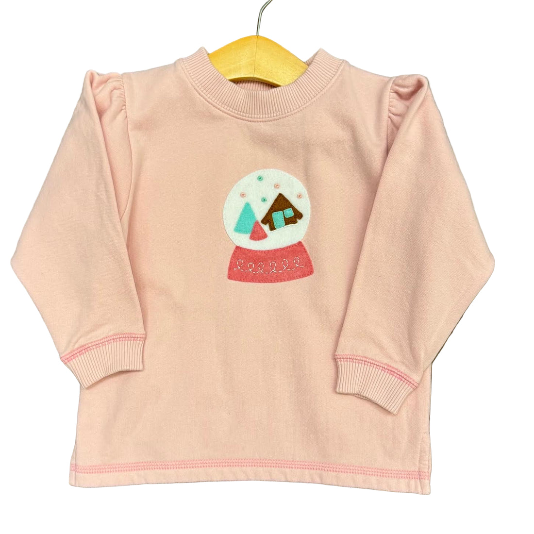 LS Bubblegum Sweatshirt with Snow Globe Applique