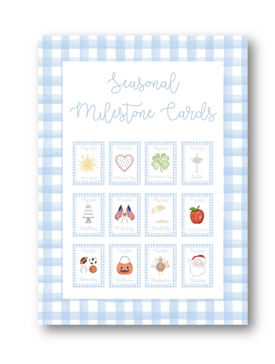 Seasonal Milestone Cards: Blue