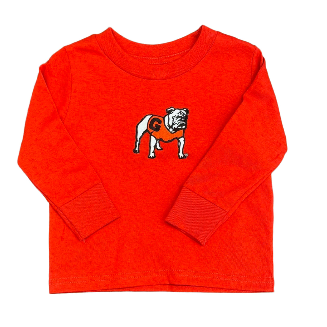 Standing Bulldog Long Sleeve T-Shirt: Red