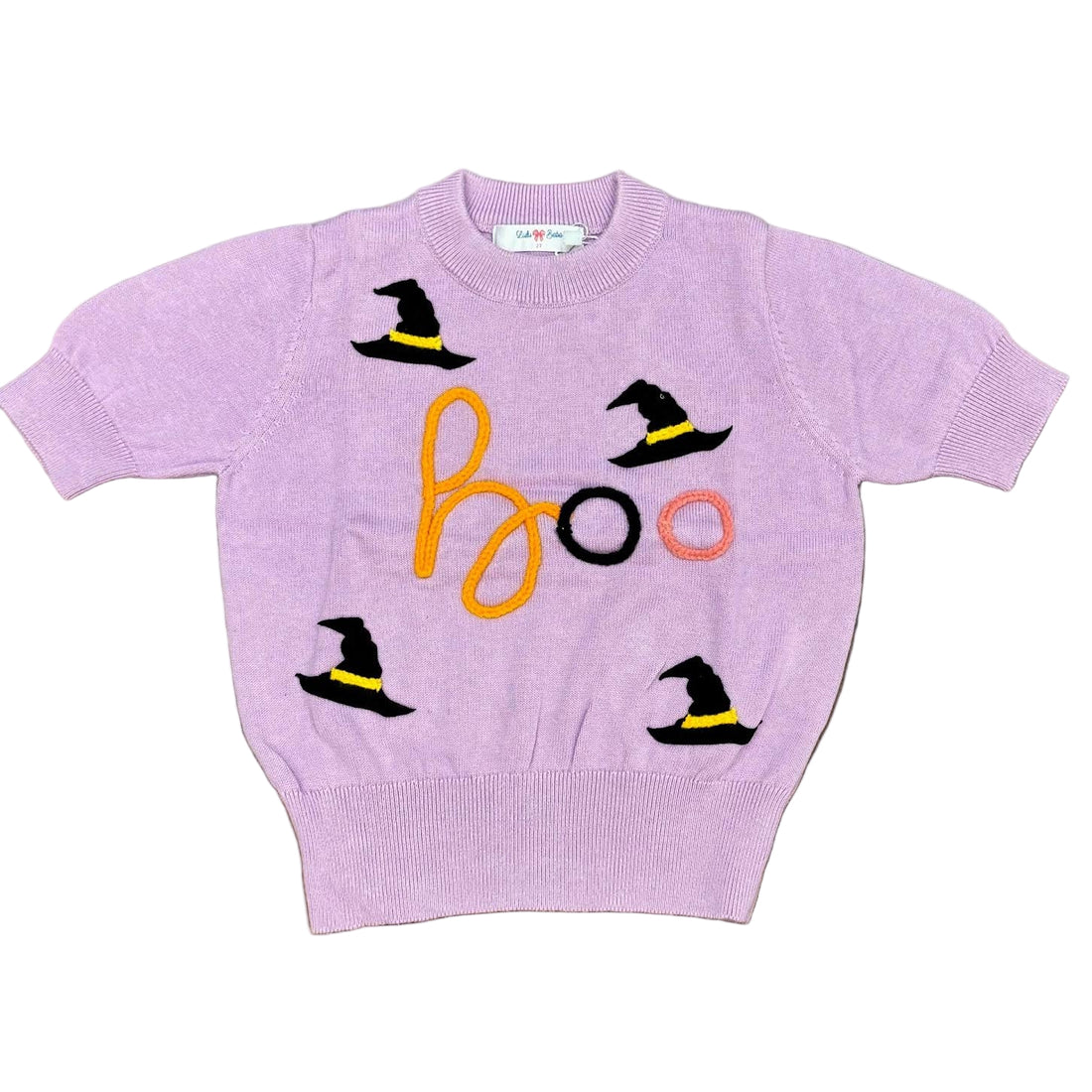 SS Lavender Boo Sweater with Witch Hats