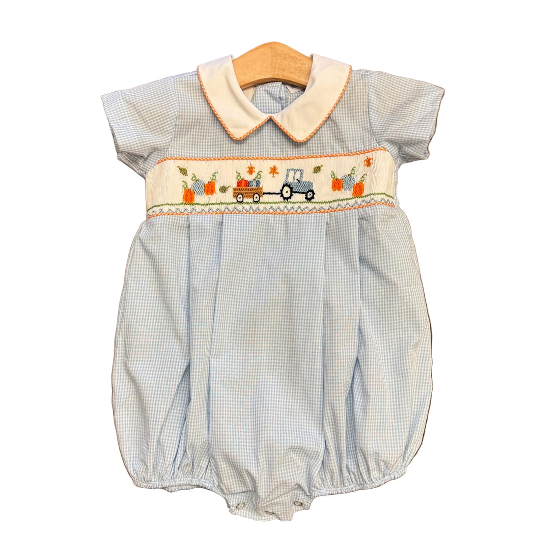 Pumpkin Smocked Boy Bubble