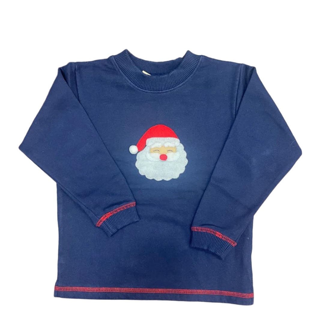 Luigi Kids Dark Royal Sweatshirt with Santa Face Applique