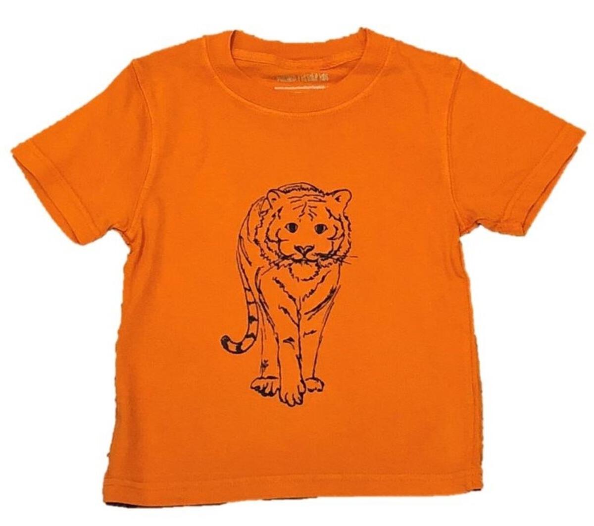 SS Mustard &amp; Ketchup Kids T-Shirt: Orange with Navy Tiger