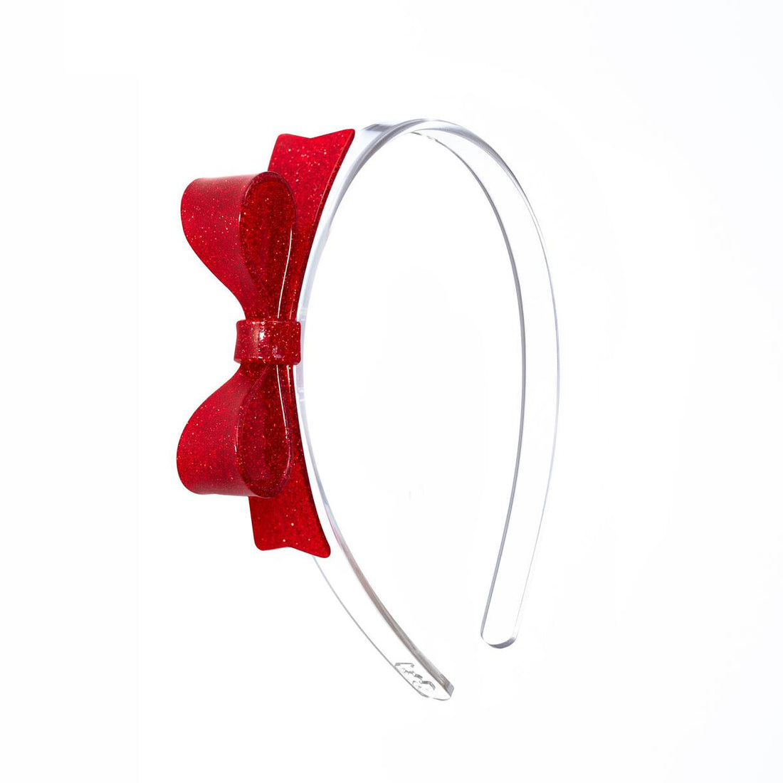 Bow Tie Headband: Glitter Red