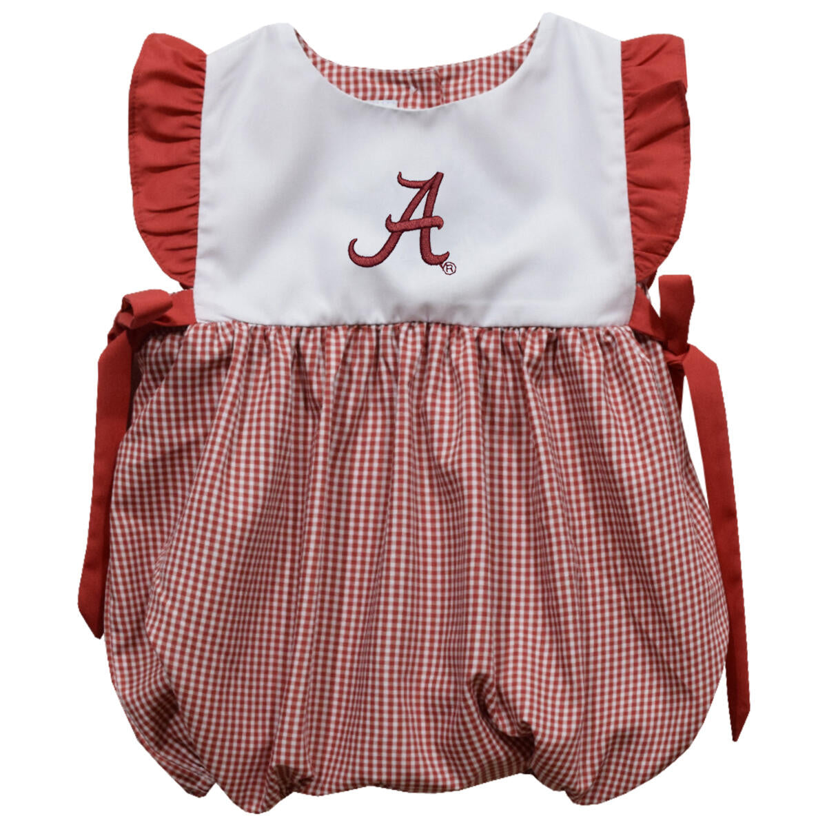 Alabama Crimson Tide Embroidered Red Gingham Girl Bubble