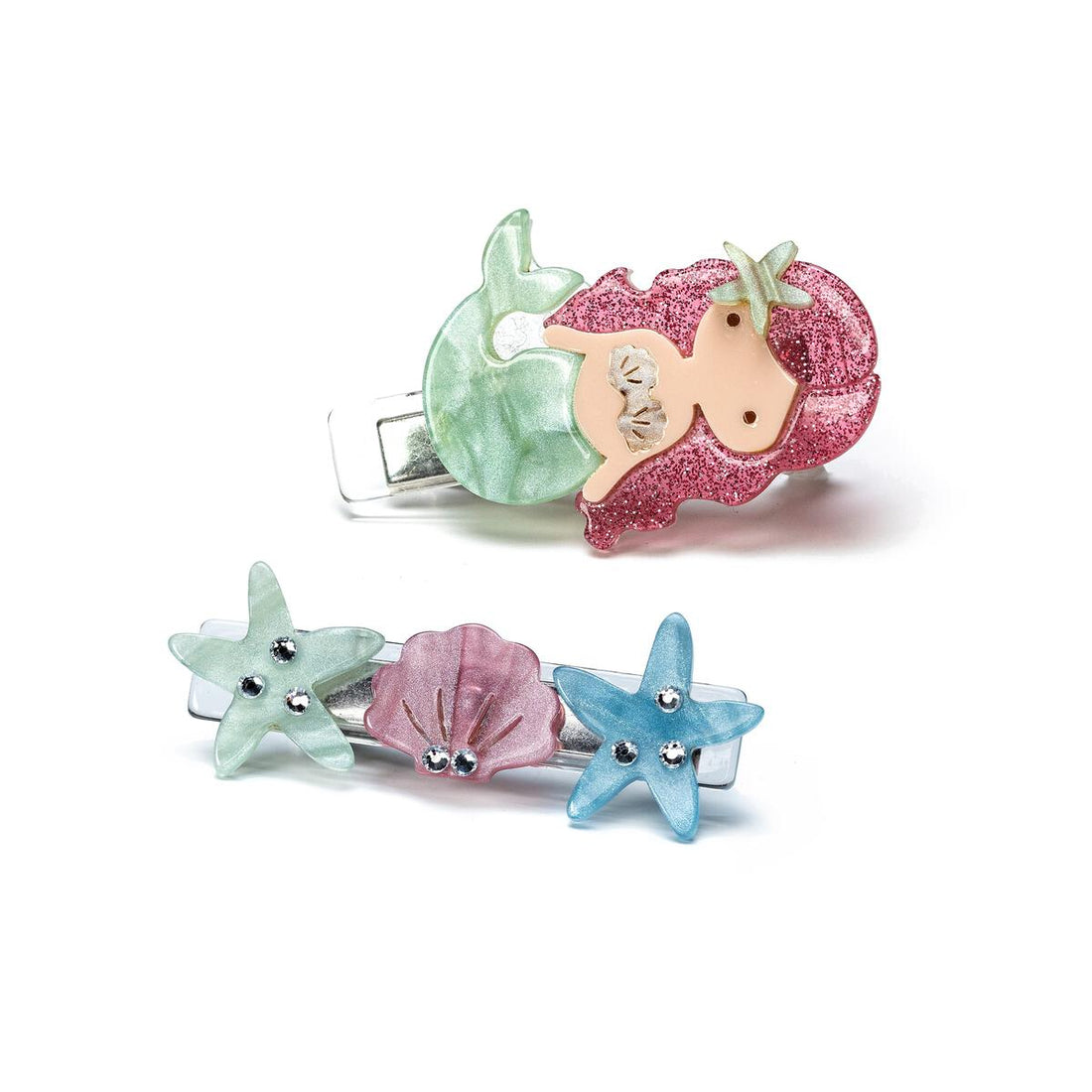 Mermaid Light Green Pearlized Hair Clips