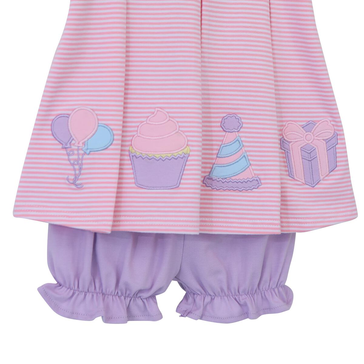 Birthday Party Embroidered Bloomer Set