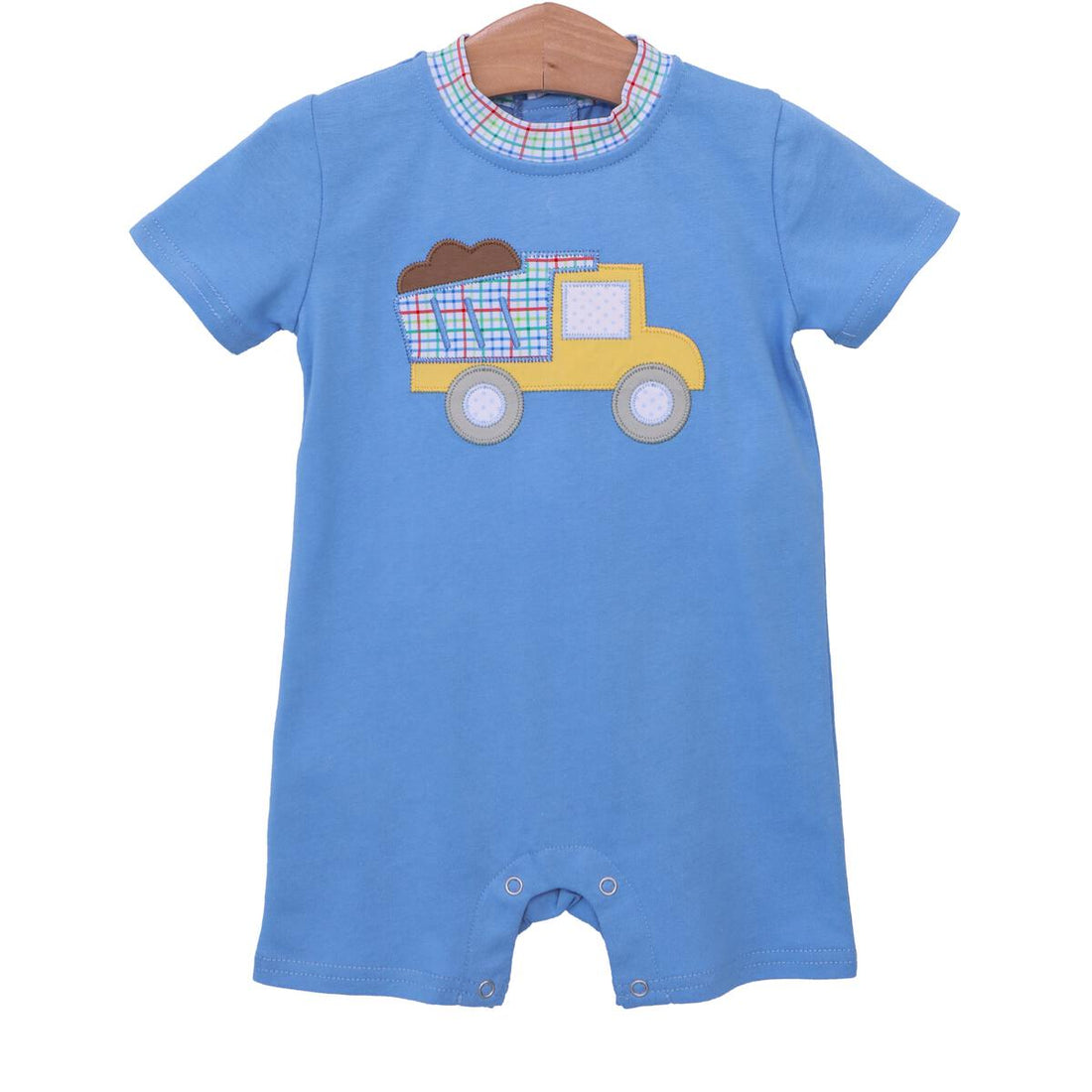 Knit Romper with Dump Truck Applique