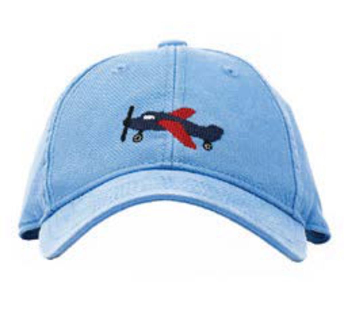 Harding Lane Baseball Cap: Light Blue with Airplane