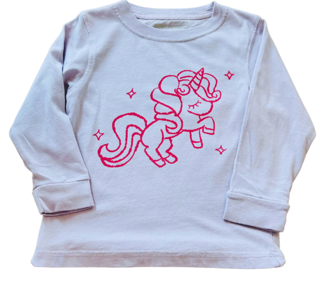 Mustard &amp; Ketchup Kids Unicorn LS T-Shirt - Light Purple