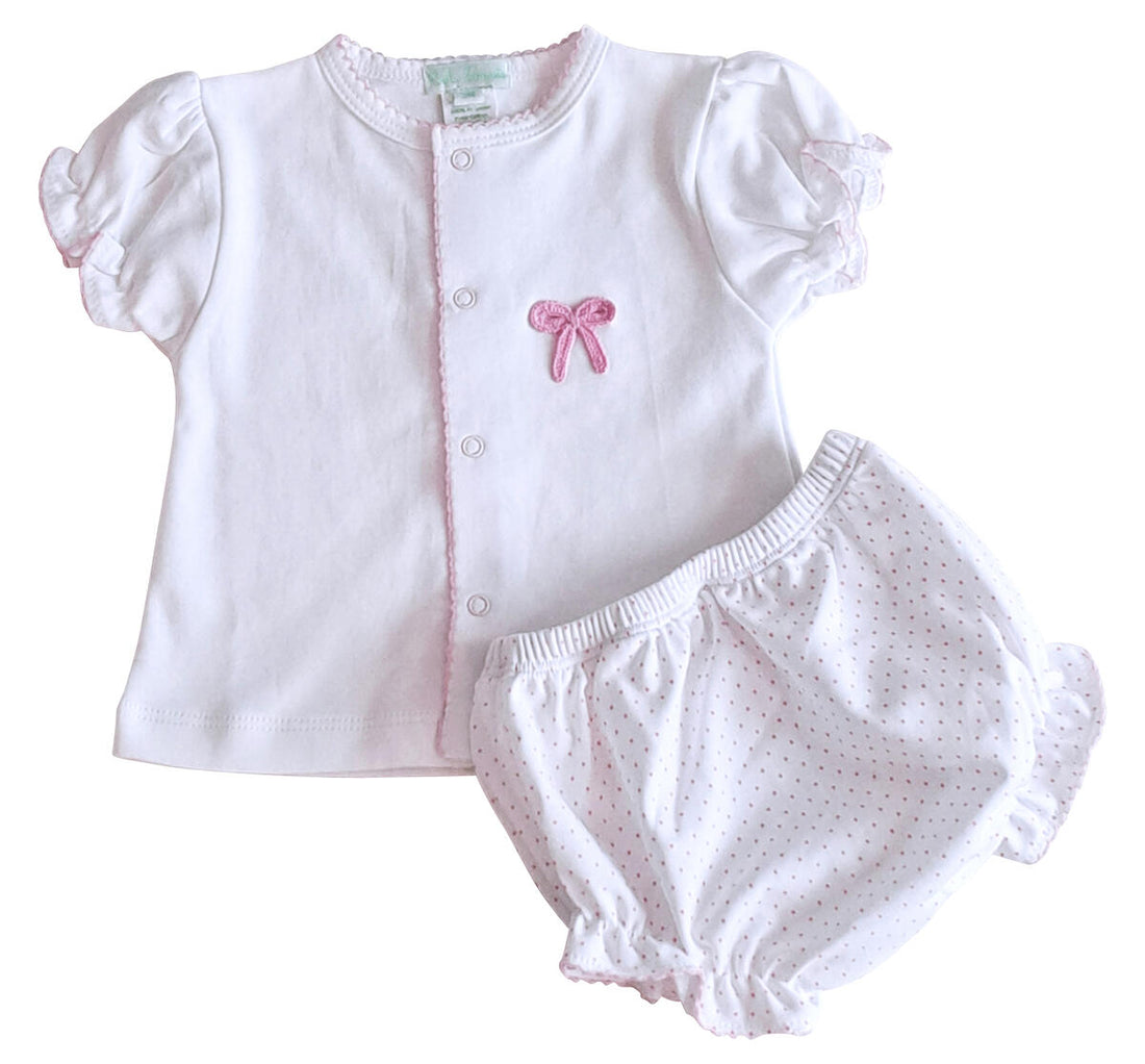 Bow Crochet Baby Girl Bloomer Set