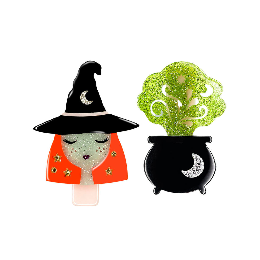 Witch &amp; Cauldron Hair Clips