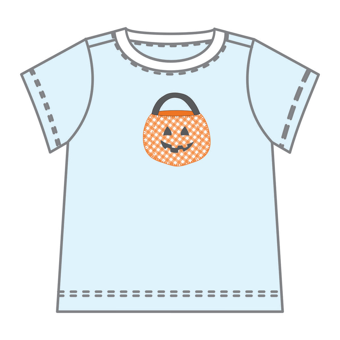 Trick or Treat Applique T-Shirt: Light Blue