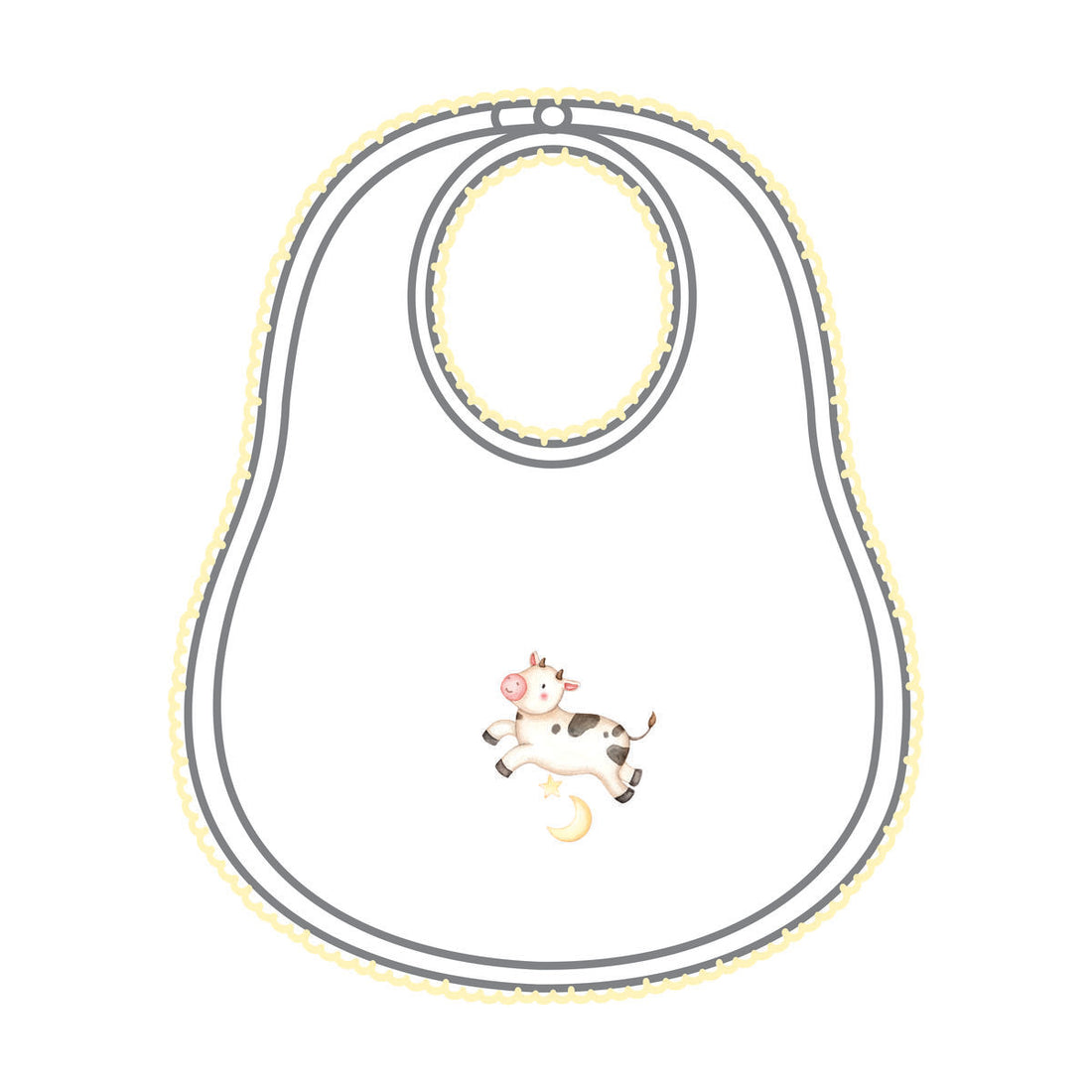 Hey Diddle, Diddle Embroidered Bib