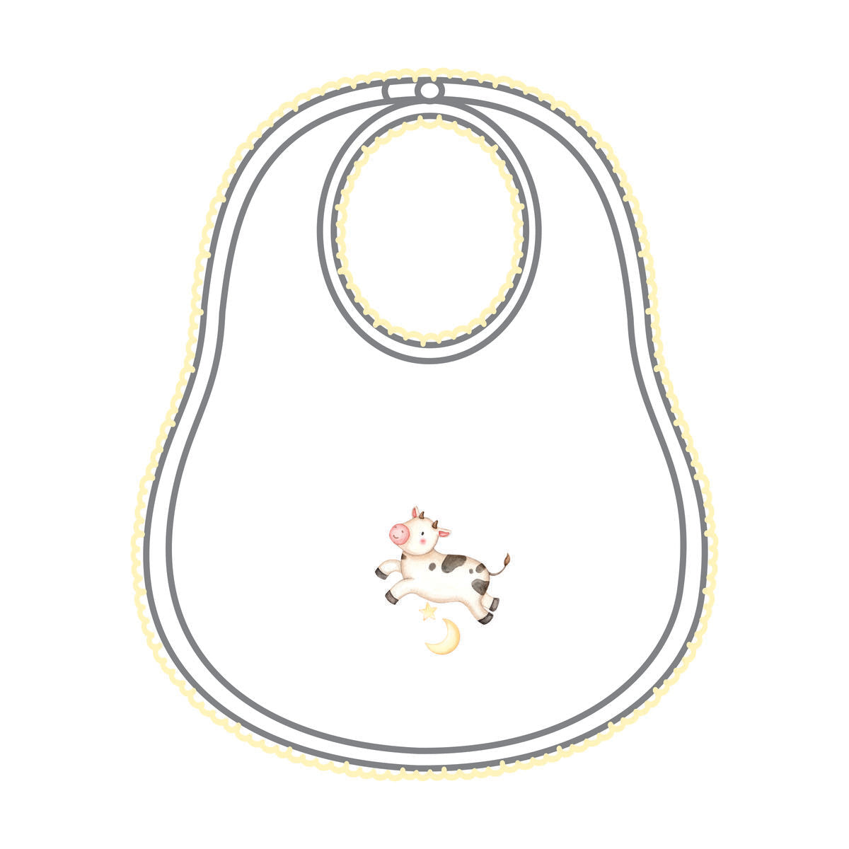 Hey Diddle, Diddle Embroidered Bib