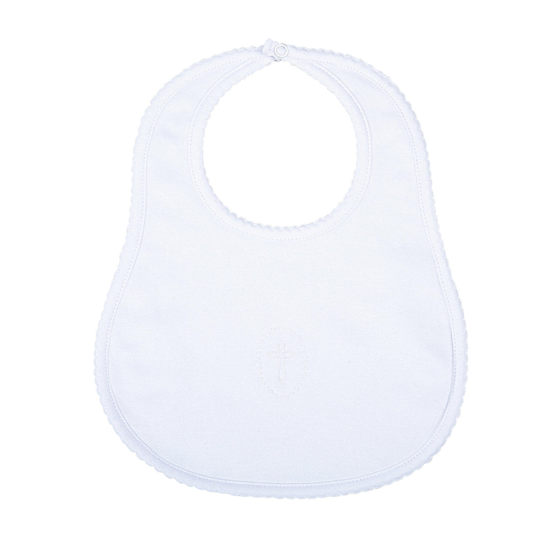 Blessed Embroidered Bib: White