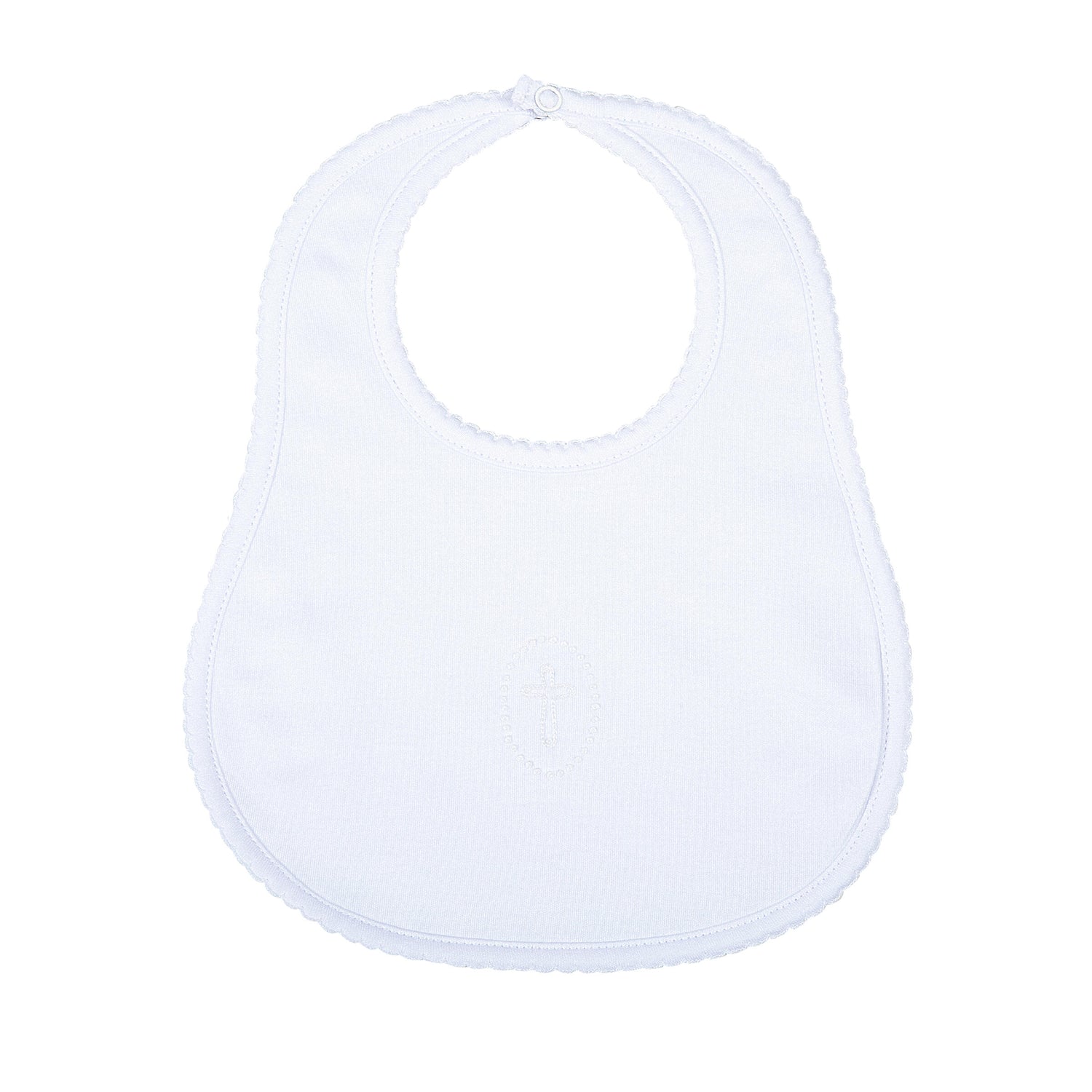 Blessed Embroidered Bib: White