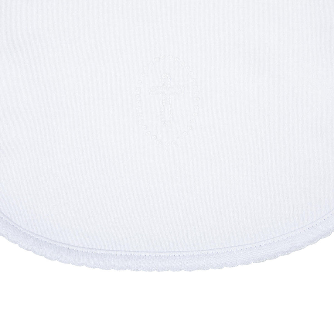 Blessed Embroidered Bib: White