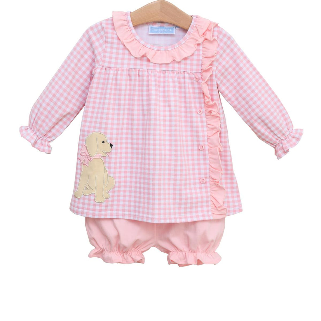 Puppy LS Bloomer Set: Light Pink