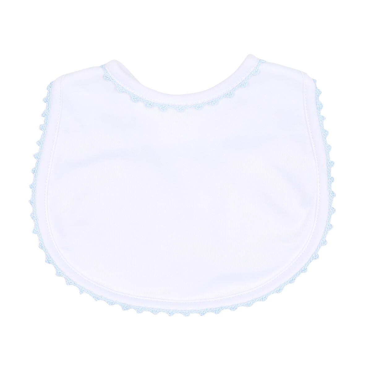 Baby Joy Blue Crochet Trim Bib