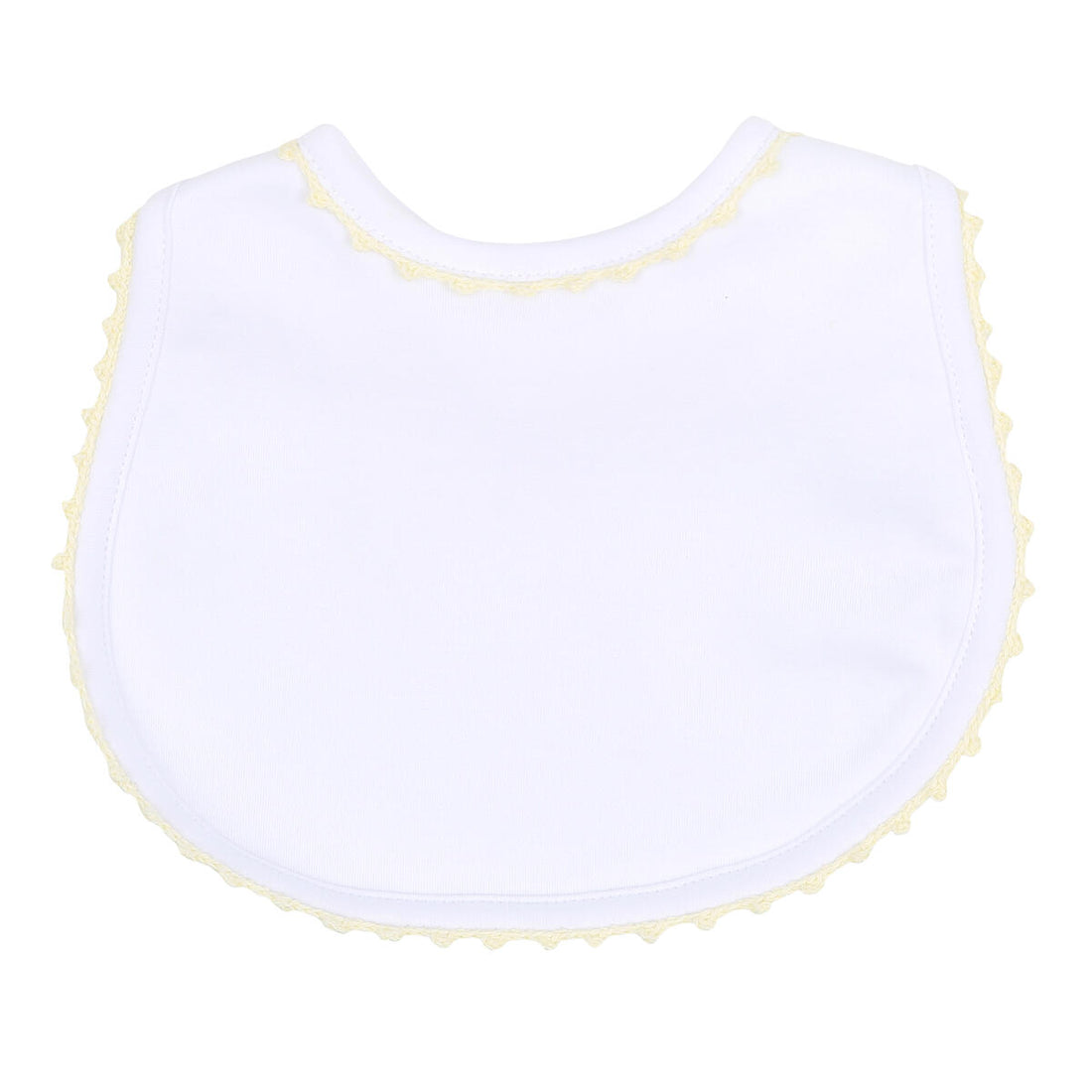 Baby Joy Yellow Crochet Trim Bib