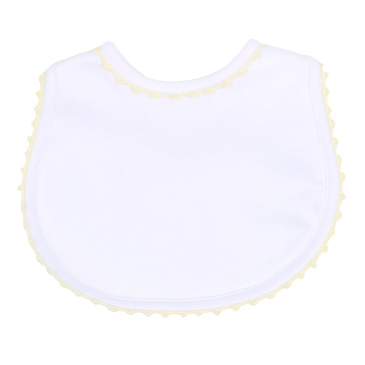 Baby Joy Yellow Crochet Trim Bib