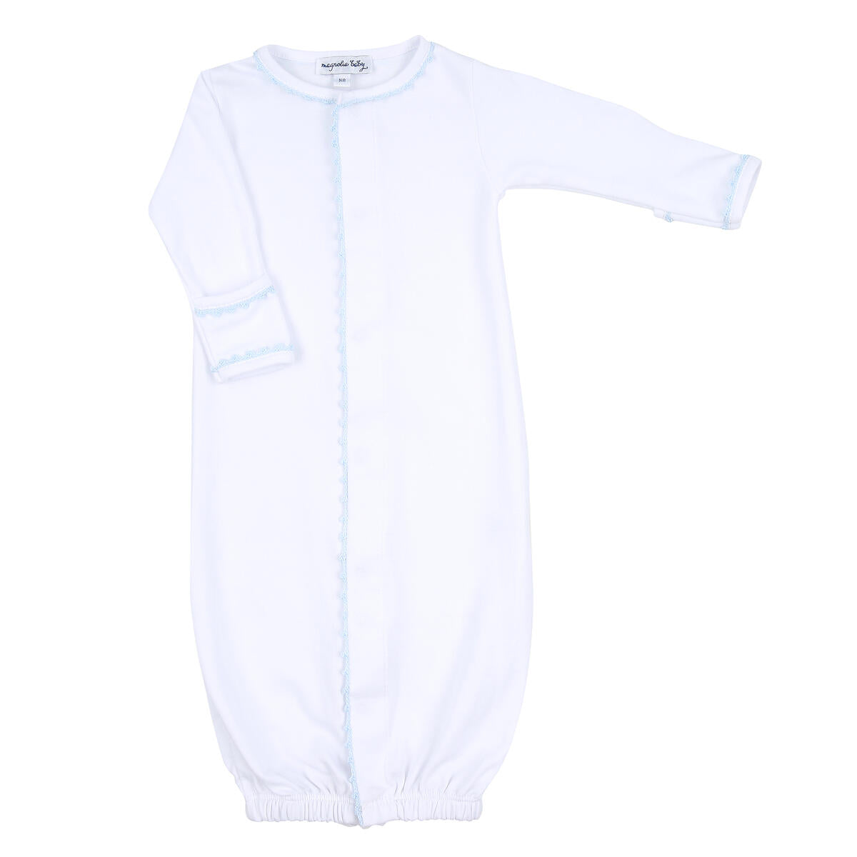 Baby Joy Blue Crochet Trim Converter Gown