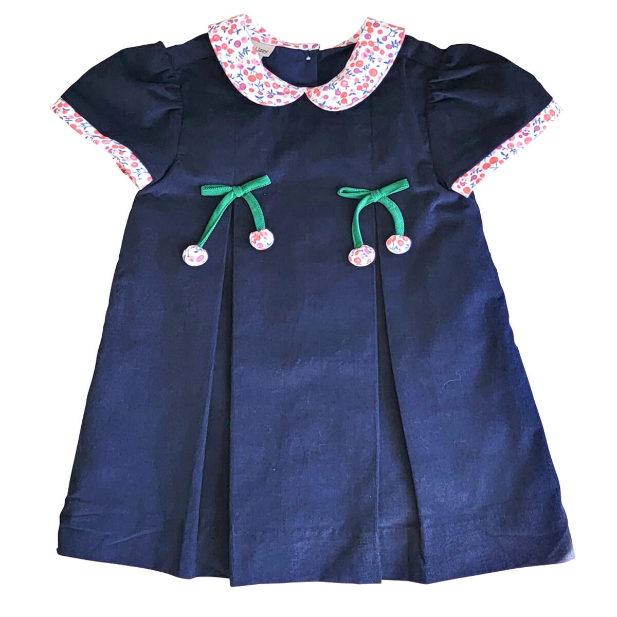 Cherries Navy Blue Corduroy Girl&