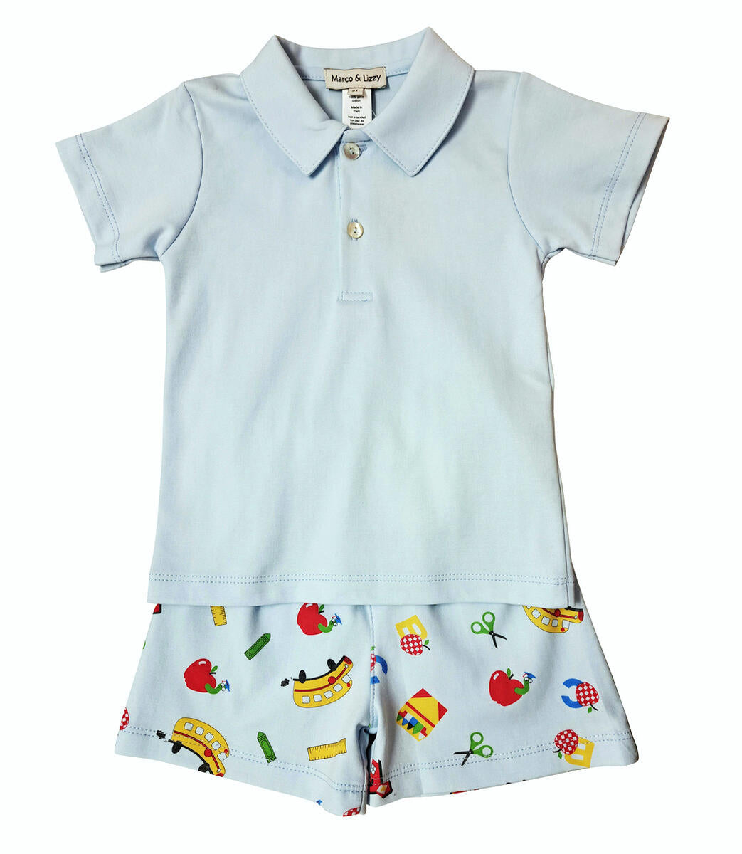 Back to School Polo Shorts Set (Boys)