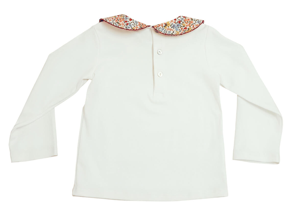 Celine and Lucas Floral Collar Girl Pima Top