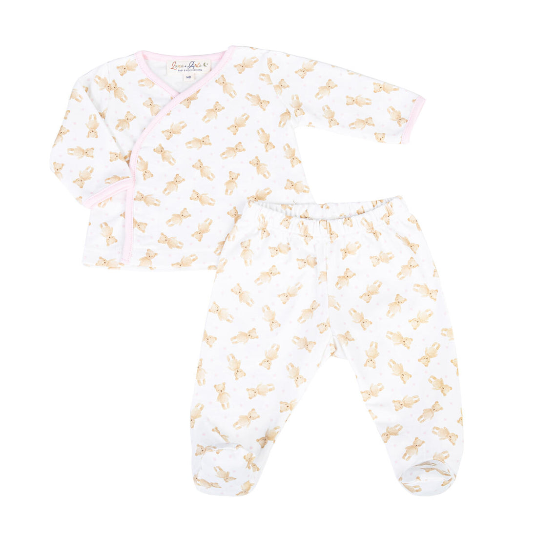 Teddy Cross-Front Kimono Pant Set: Light PInk