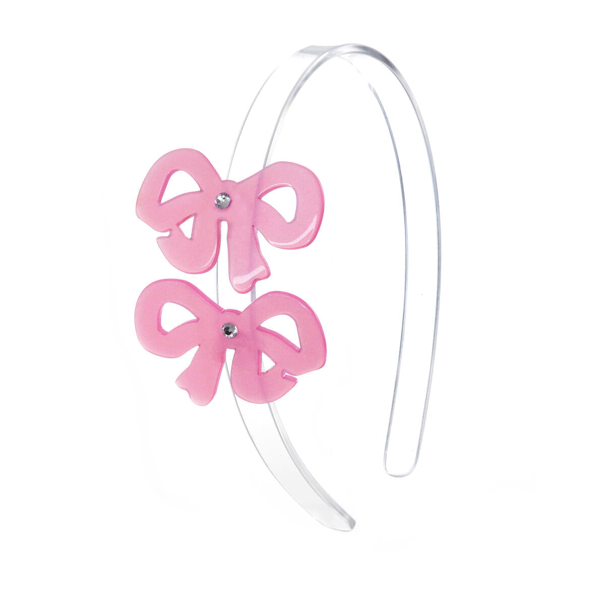 Fancy Satin Pink Double Bows Headband