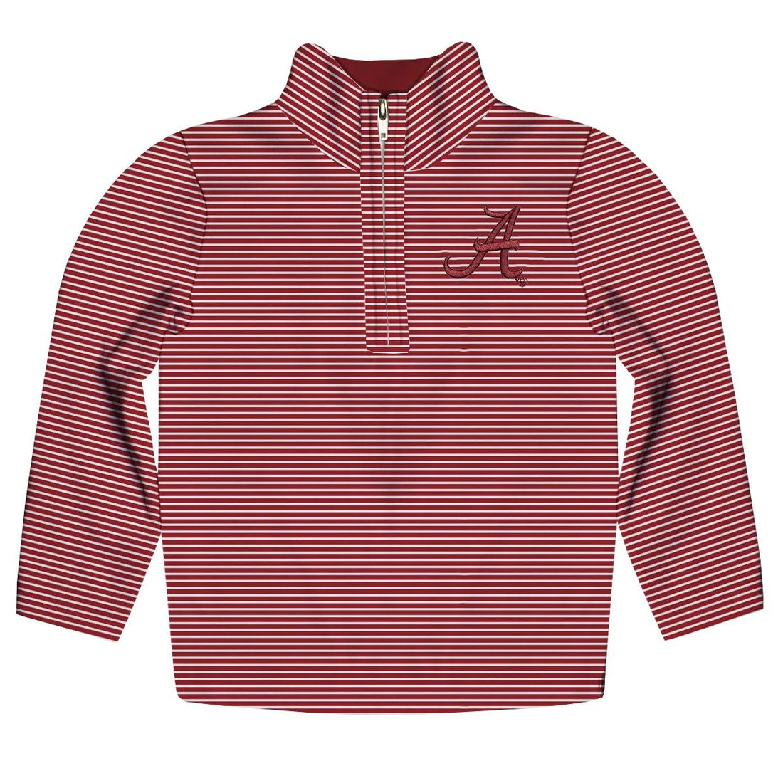 Embroidered Stirped Quarter Zip Pullover: Alabama Crimson Tide