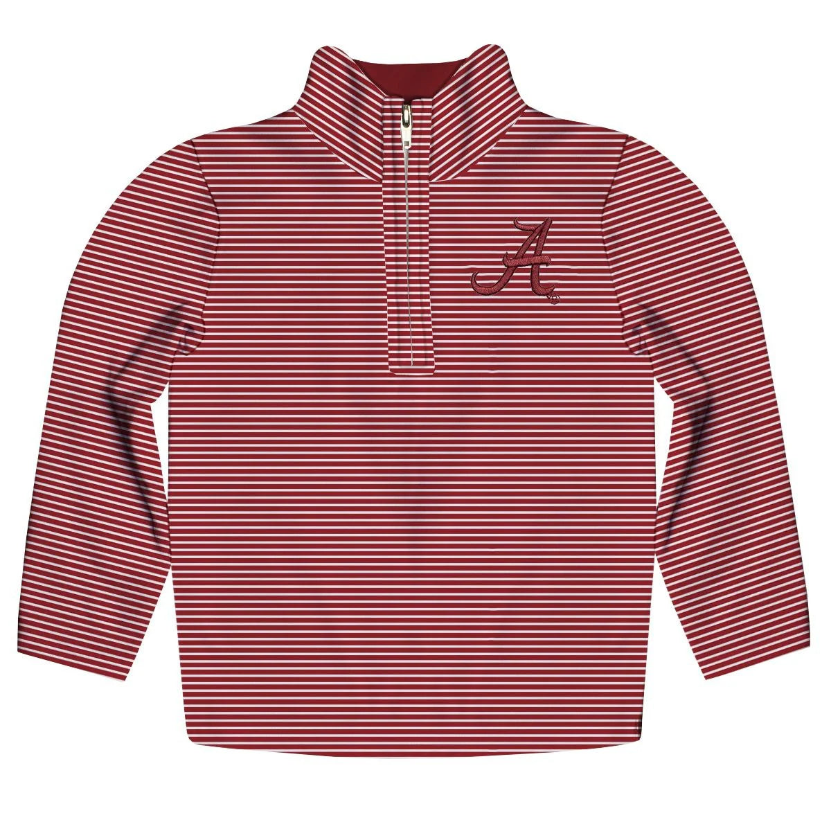 Embroidered Stirped Quarter Zip Pullover: Alabama Crimson Tide