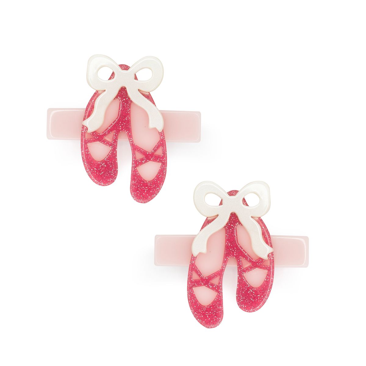 Vintage Pink Ballet Slipper Hair Clips