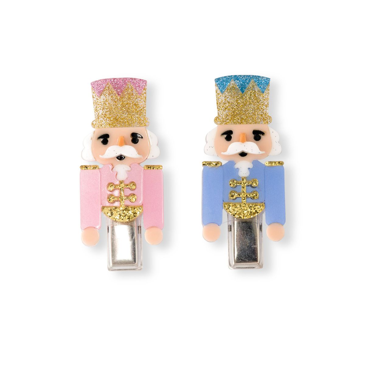 Pink &amp; Blue Nutcrackers Hair Clips