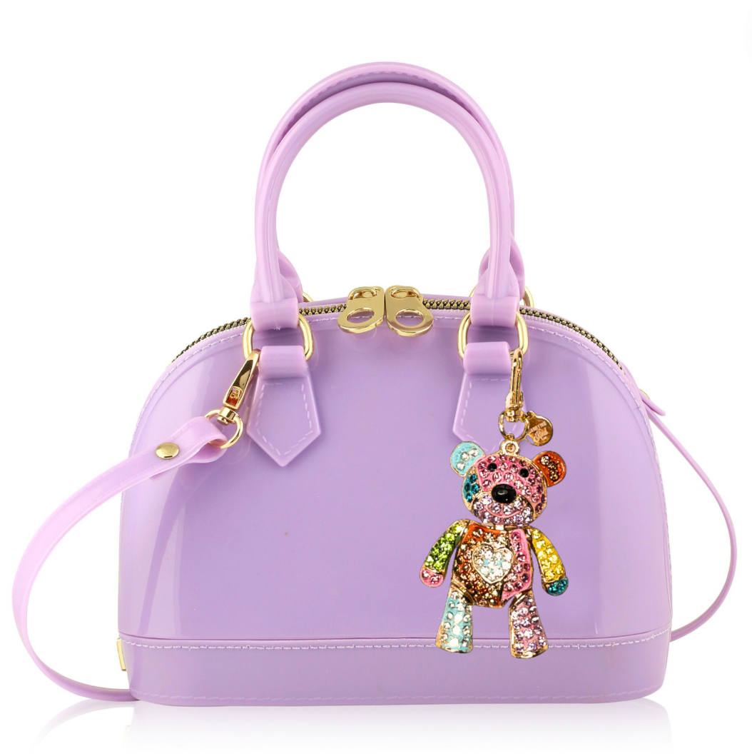 The Cate Handbag: Lavender Teddy Bear Edition