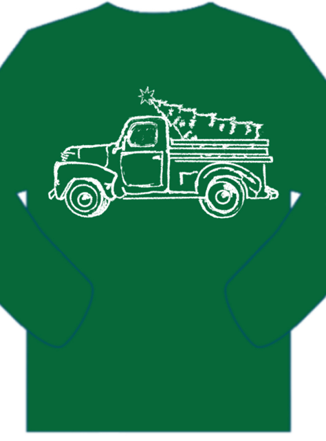 Green Truck with Tree LS T-Shirt