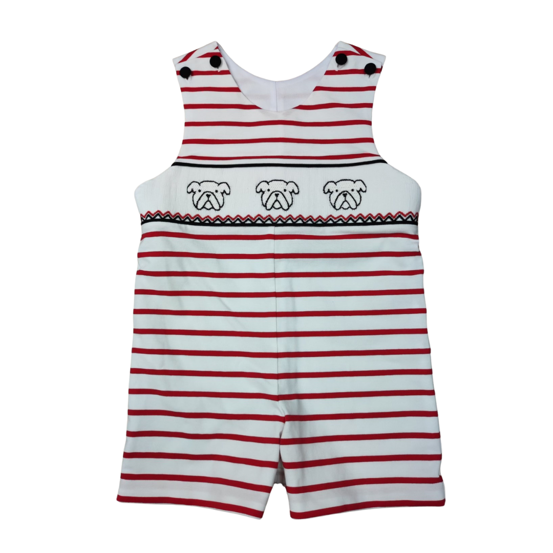 Red Bulldog Smocked Knit Shortall