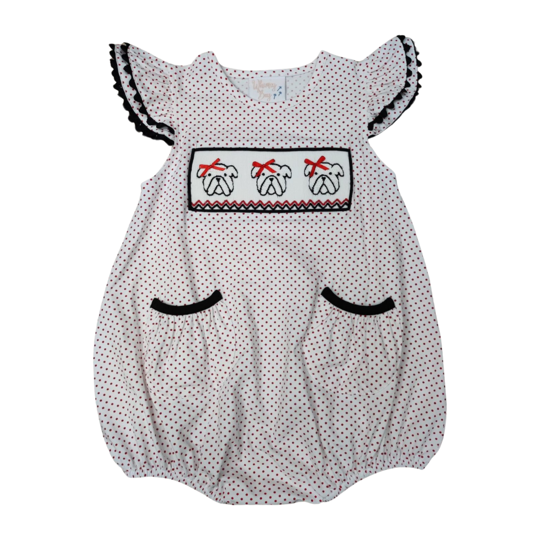 Red Bulldog Smocked Faye Flutter Bubble