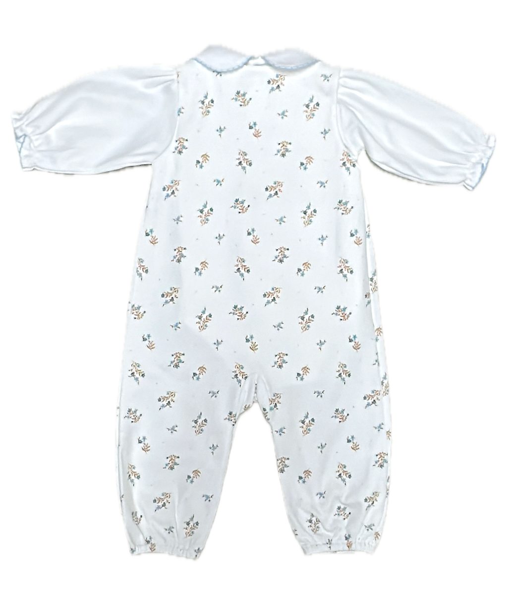 Dainty Blue Flowers Girls Romper Set