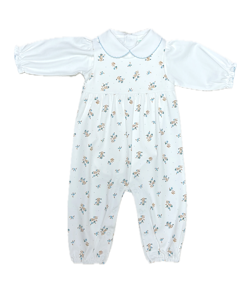 Dainty Blue Flowers Girls Romper Set