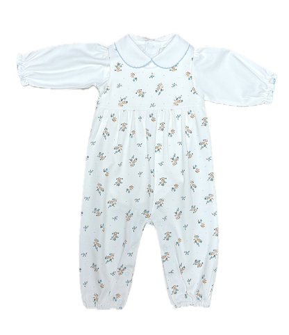 Dainty Blue Flowers Girls Romper Set